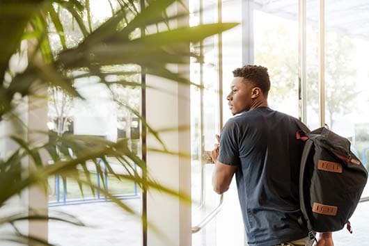 Student checking out at Superior Stay Hotel