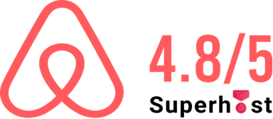 Airbnb rating 4.8 / 5 Superhost