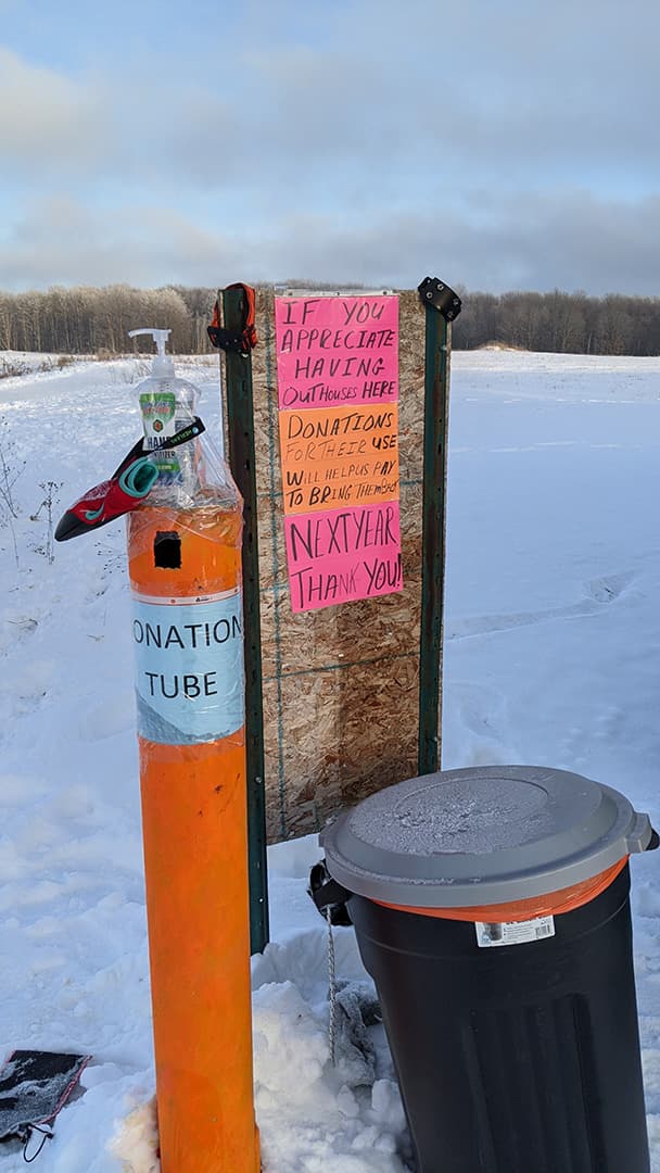 Eben Ice Caves Donation Box