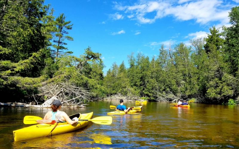 Kayaking in marquette near superior stay hotel